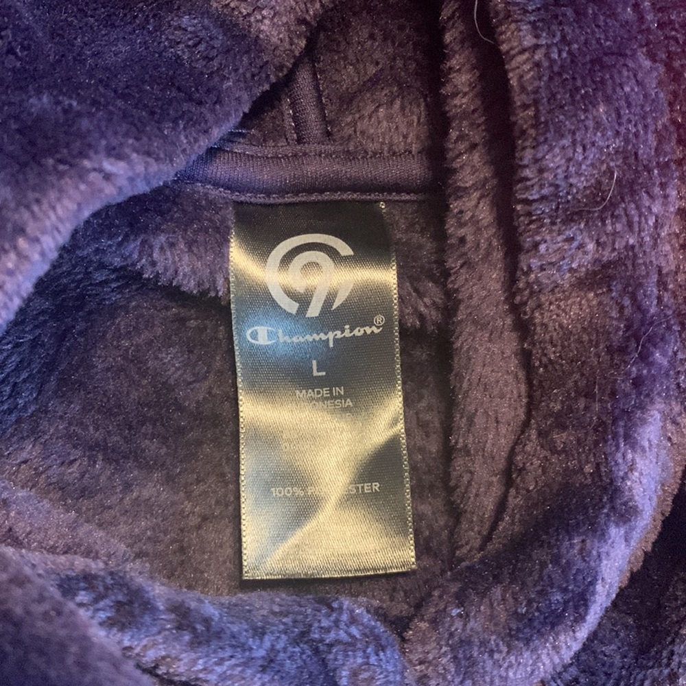 Champion purple pull over hoodie curls large - Picture 3 of 4